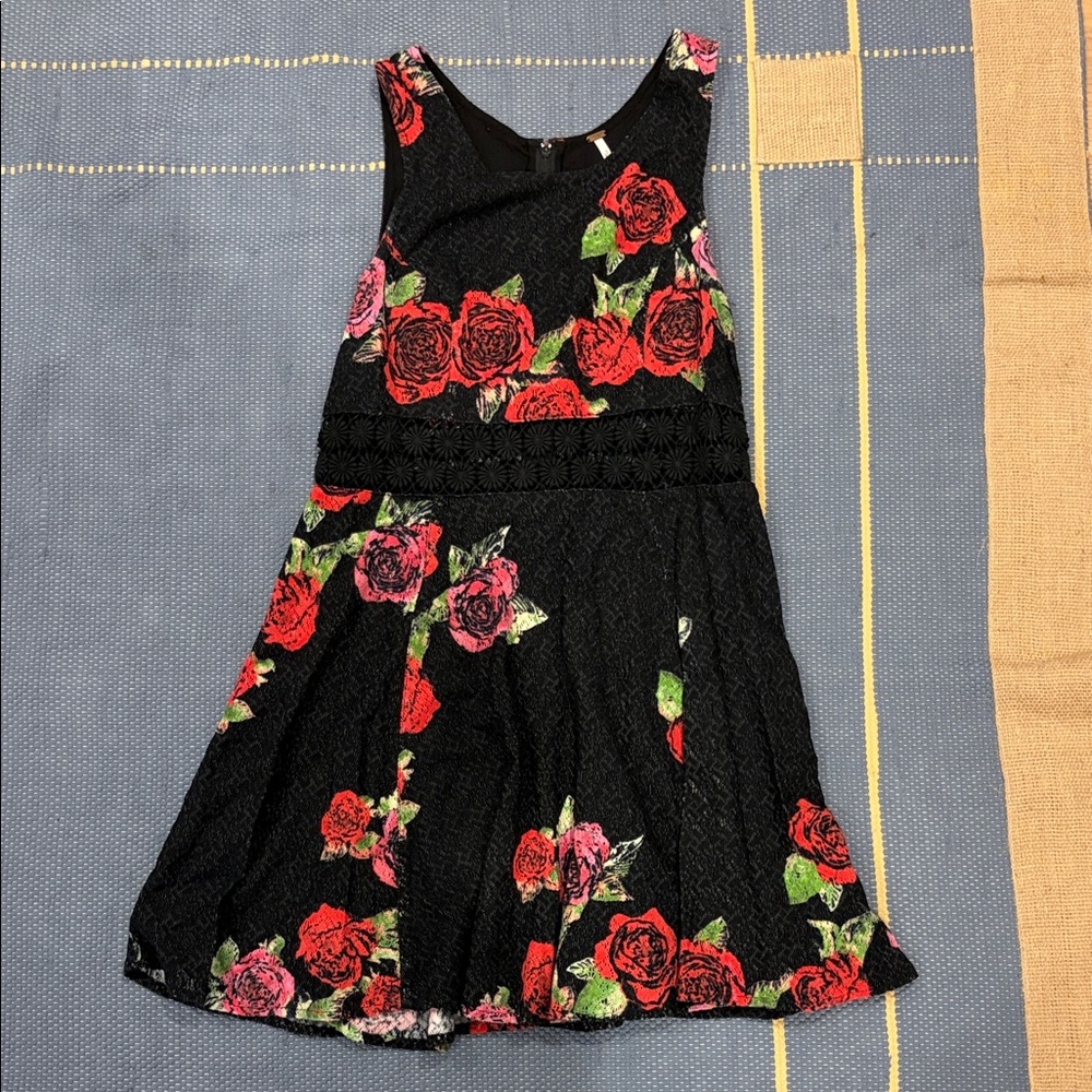 Free People Black Floral Dress